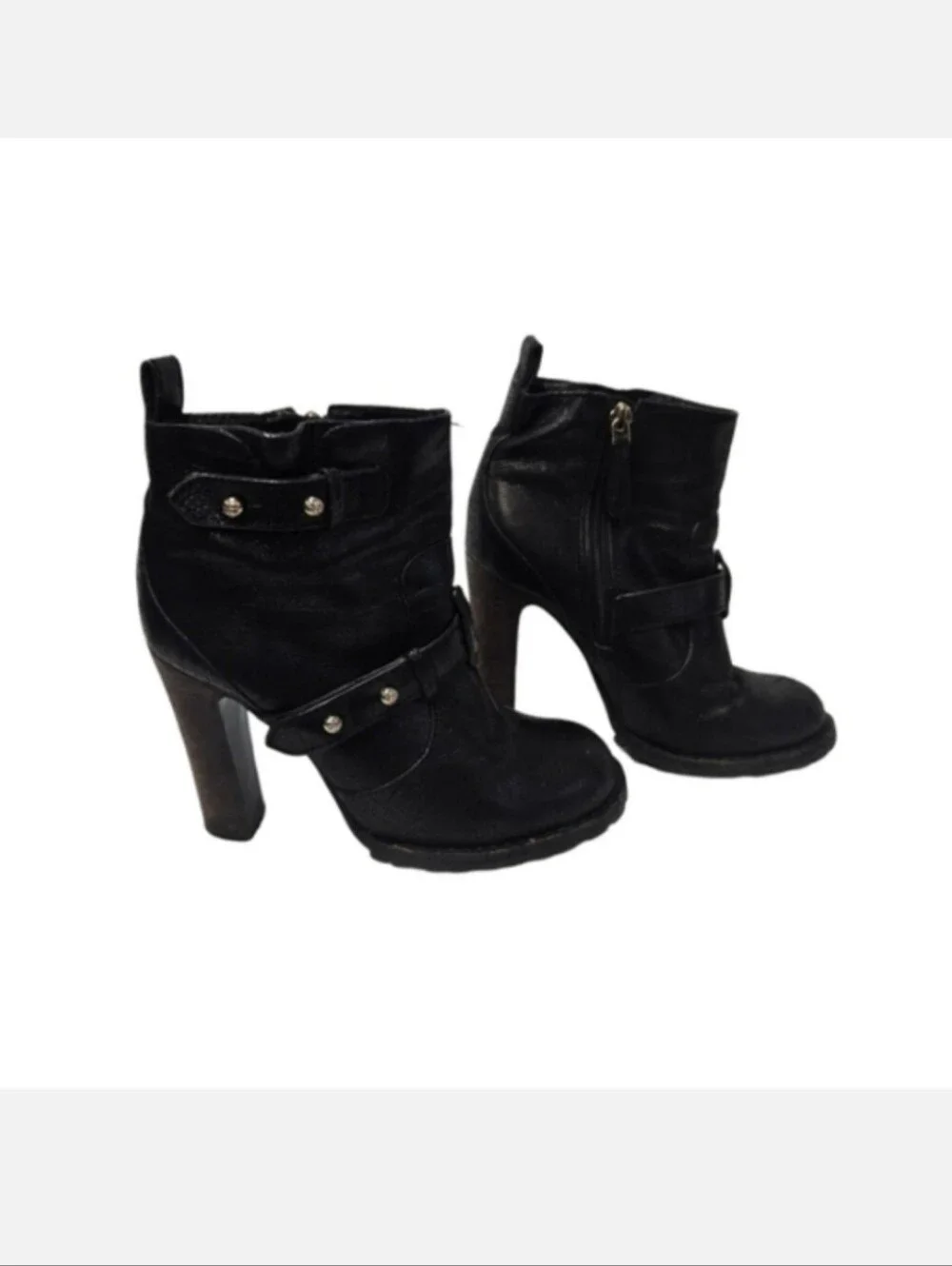 Tory Burch Lander Leather Heeled Ankle Boots in Black